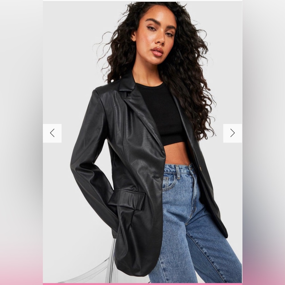 PU Fitted Blazer